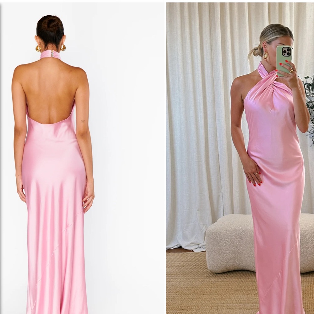 NWT! Show Me Your MuMu Pink Halter Maxi Dress - Picture 2 of 6